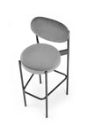 Halmar Sgabello da bar in velluto H108 Grigio