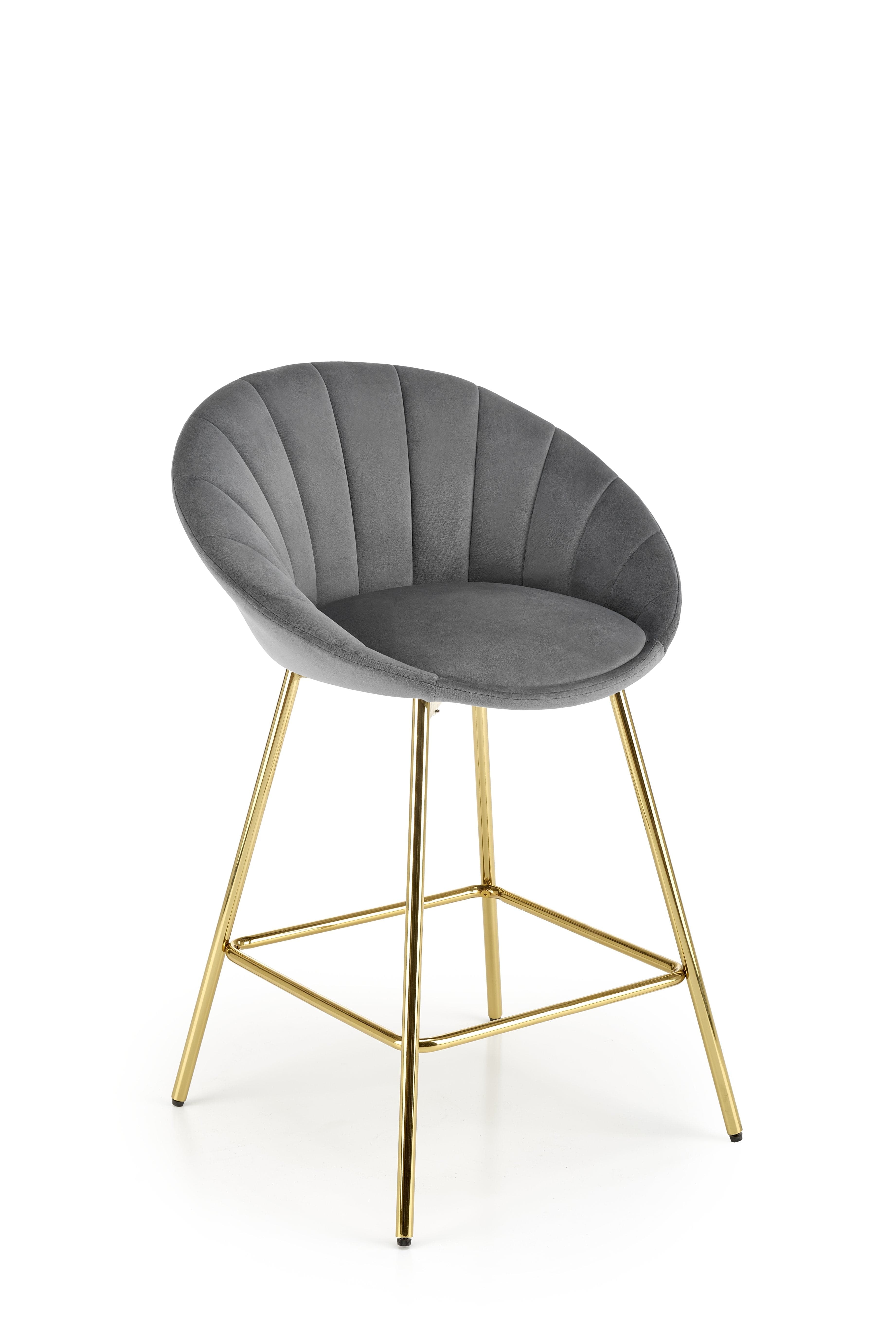 Halmar Sgabello da bar in velluto H112 Grigio