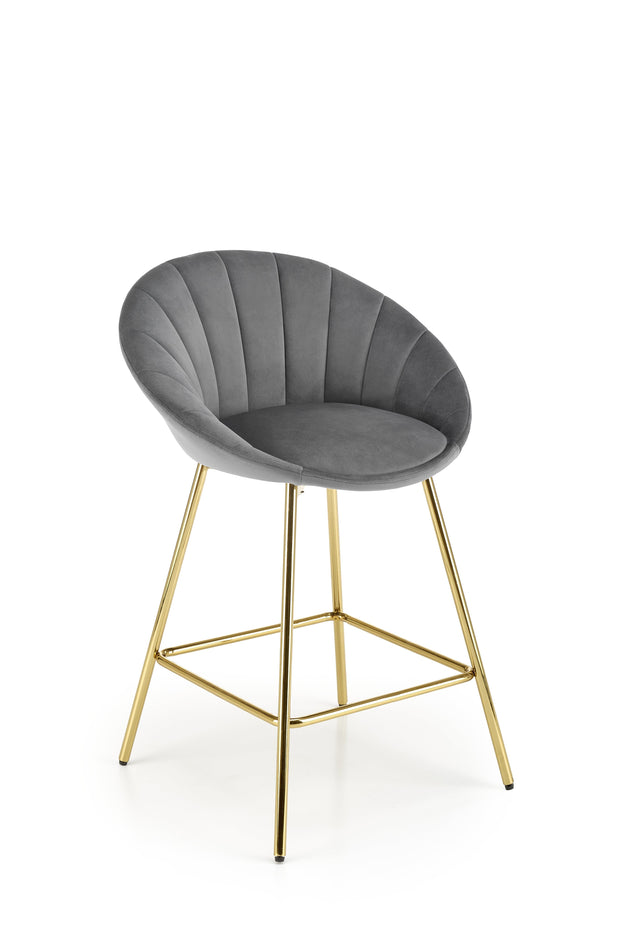 Halmar Sgabello da bar in velluto H112 Grigio