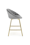 Halmar Sgabello da bar in velluto H112 Grigio