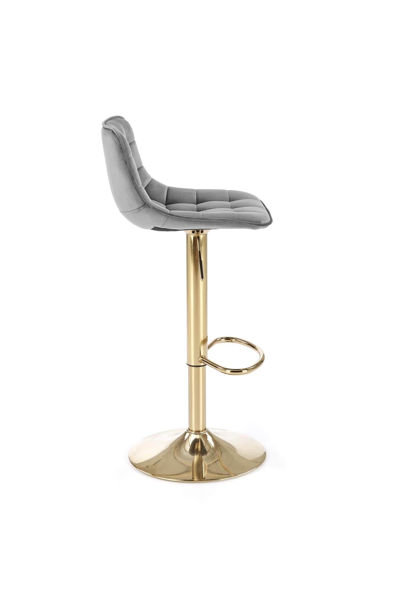 Halmar Sgabello da bar in velluto H120 Grigio