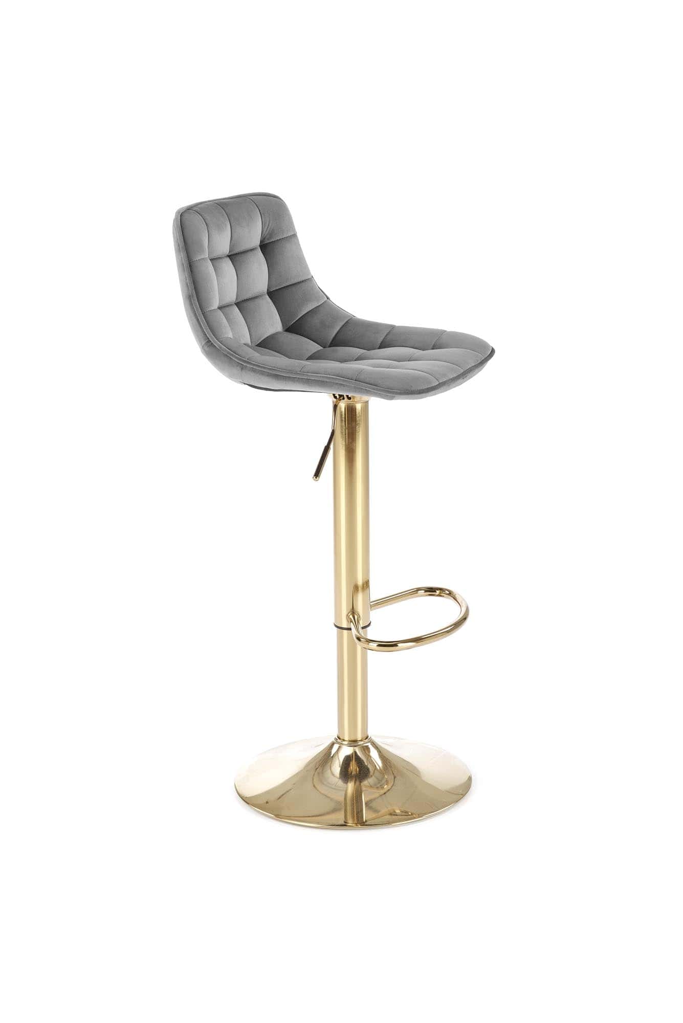 Halmar Sgabello da bar in velluto H120 Grigio