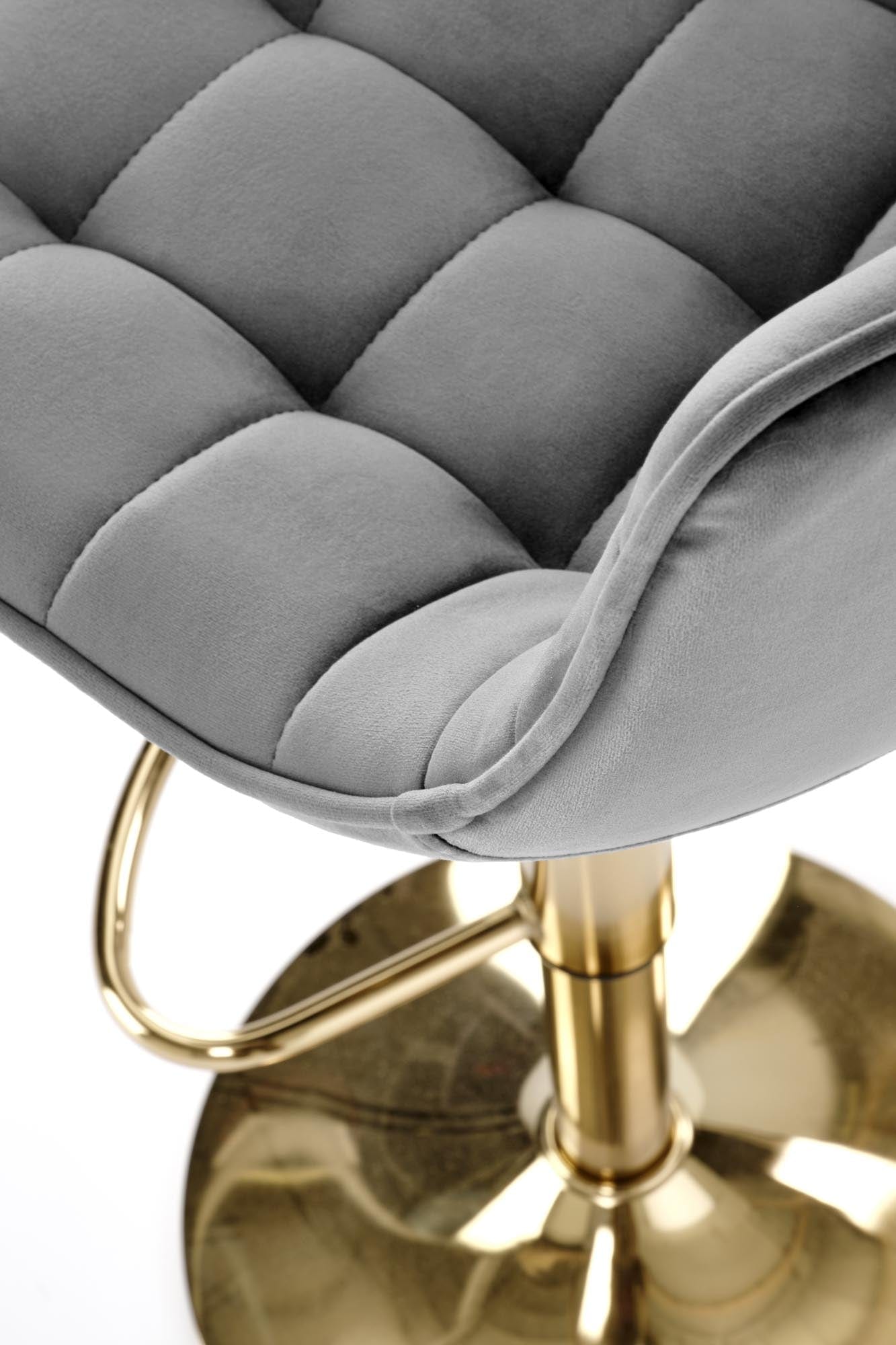 Halmar Sgabello da bar in velluto H120 Grigio