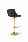Halmar Sgabello da bar in velluto H120 Nero