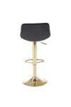 Halmar Sgabello da bar in velluto H120 Nero