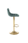 Halmar Sgabello da bar in velluto H120 Verde