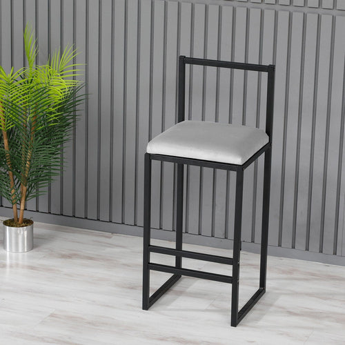 Sgabello da bar in velluto Nordic Grigio