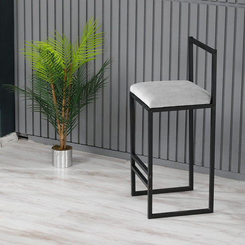 Sgabello da bar in velluto Nordic Grigio (1)
