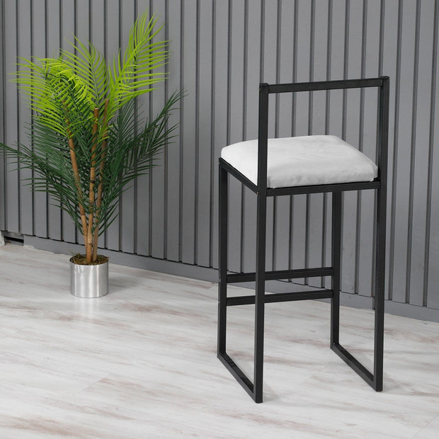 Sgabello da bar in velluto Nordic Grigio (2)