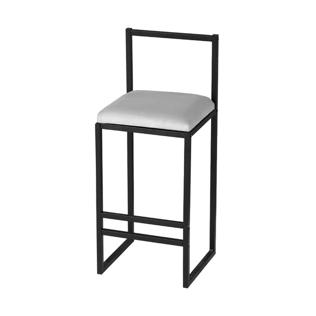 Sgabello da bar in velluto Nordic Grigio (3)