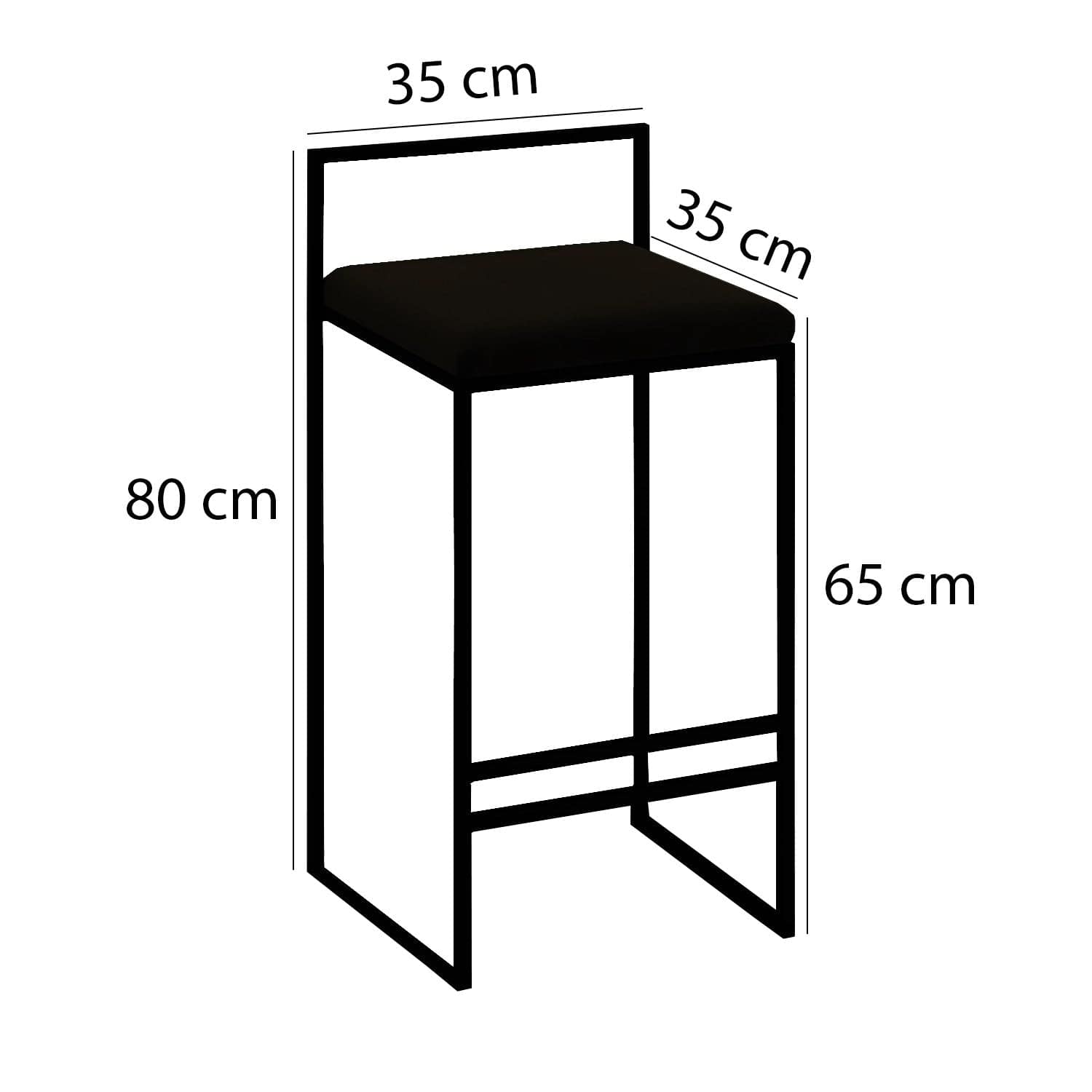 Sgabello da bar in velluto Nordic Grigio (4)
