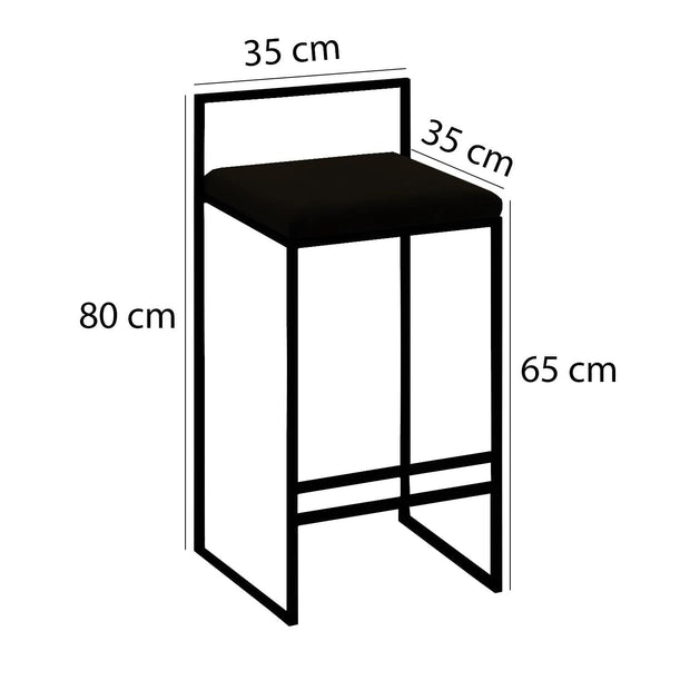 Sgabello da bar in velluto Nordic Grigio (4)