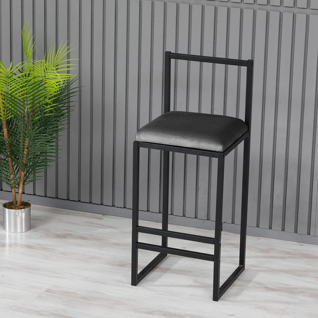 Sgabello da bar in velluto Nordic Grigio