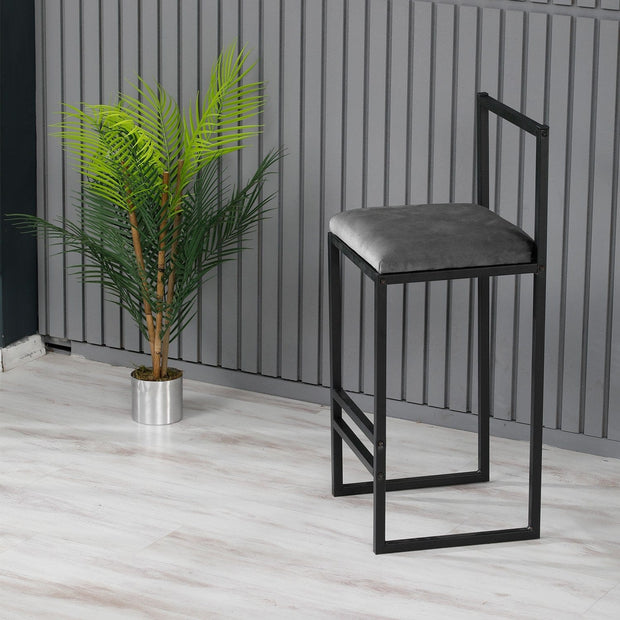 Sgabello da bar in velluto Nordic Grigio (1)