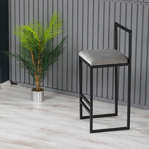 Sgabello da bar in velluto Nordic Grigio (1)