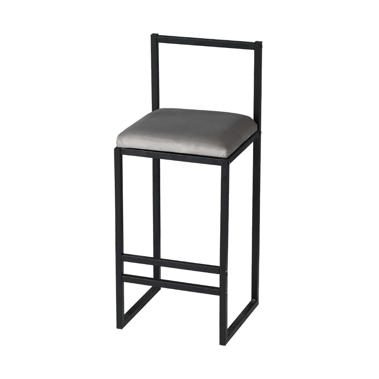 Sgabello da bar in velluto Nordic Grigio (3)