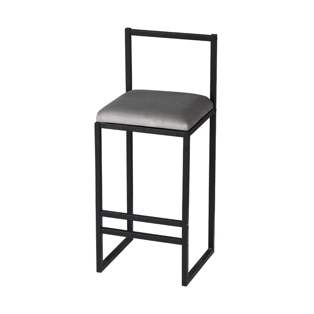 Sgabello da bar in velluto Nordic Grigio (3)