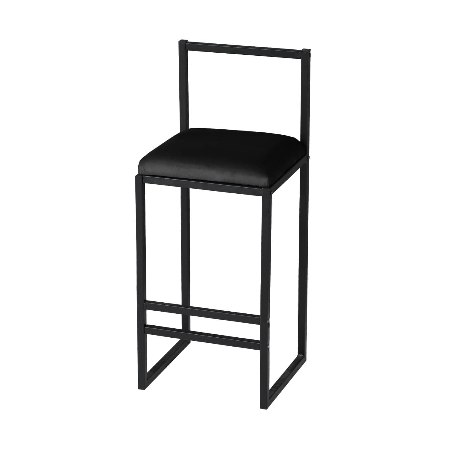 Sgabello da bar in velluto Nordic Nero (3)