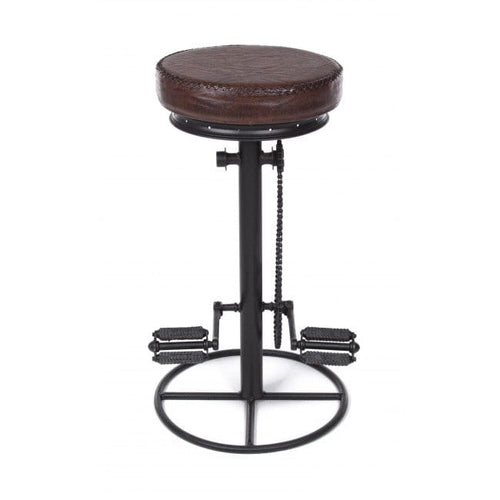 Bizzotto Sgabello da bar pelle naturale Cycle Marrone