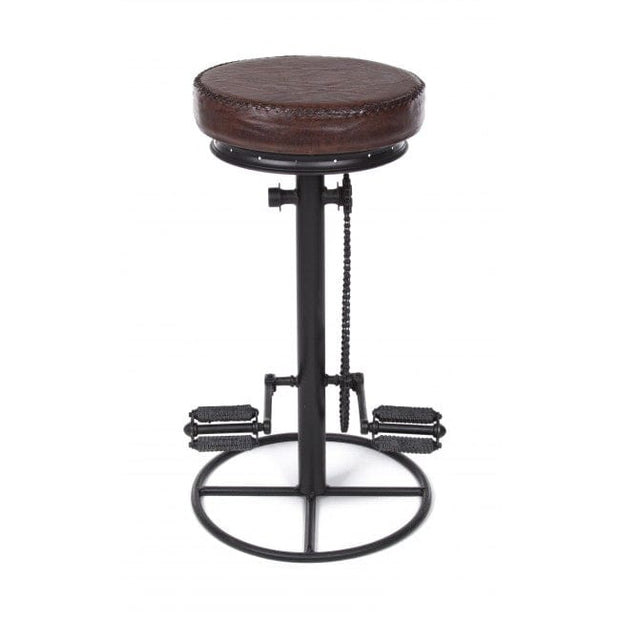 Bizzotto Sgabello da bar pelle naturale Cycle Marrone