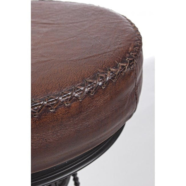 Bizzotto Sgabello da bar pelle naturale Cycle Marrone