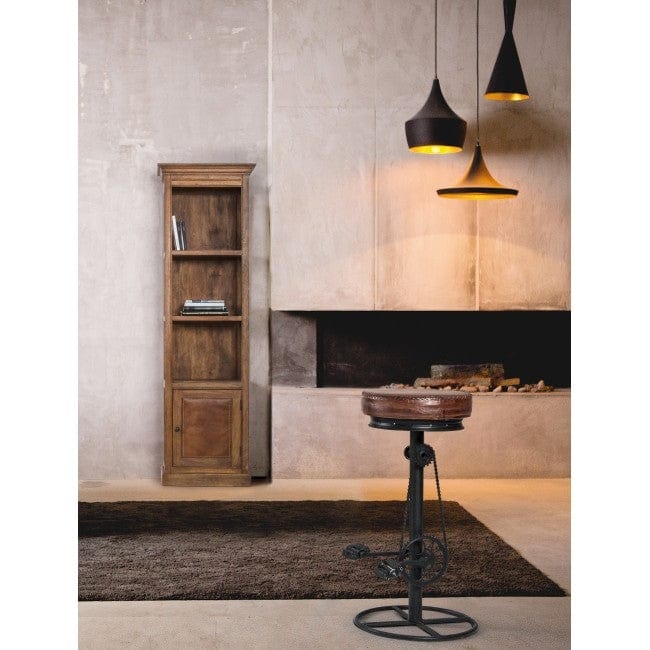 Bizzotto Sgabello da bar pelle naturale Cycle Marrone