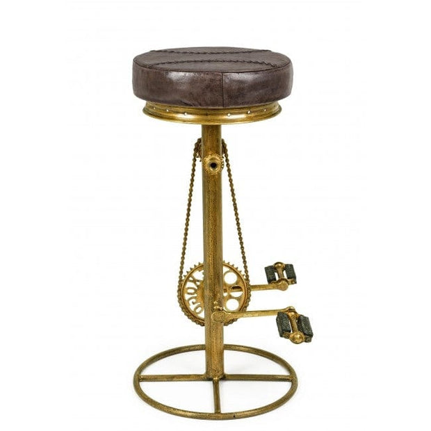 Sgabello da bar pelle naturale Cycle Marrone (2)