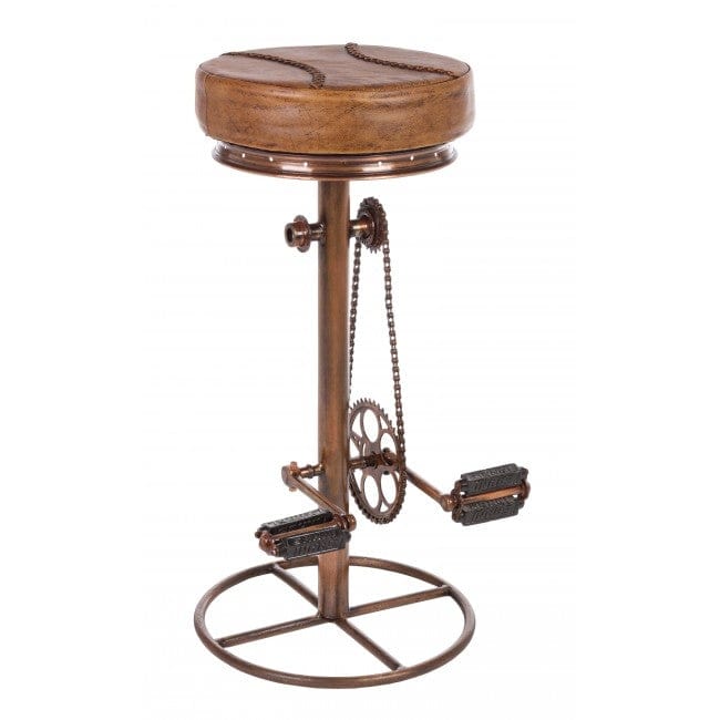 Sgabello da bar pelle naturale Cycle Rame