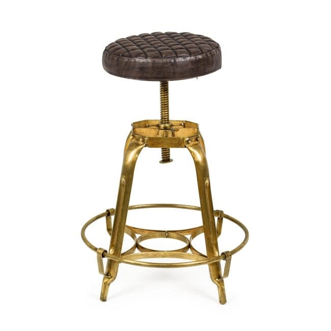 Bizzotto Sgabello da bar pelle naturale Mendez H Marrone