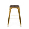 Bizzotto Sgabello da bar pelle naturale Mendez Marrone
