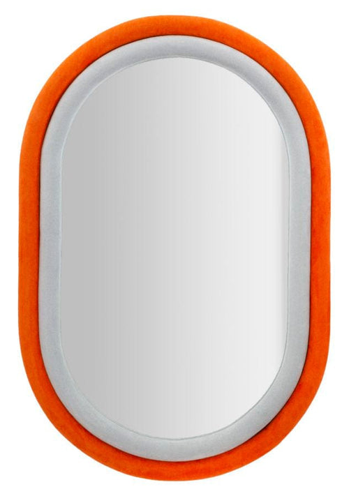Specchio Da Muro Antony Velluto Arancio/Mix cm 60x4x90 (Misura Spec.cm44,5x74,5)
