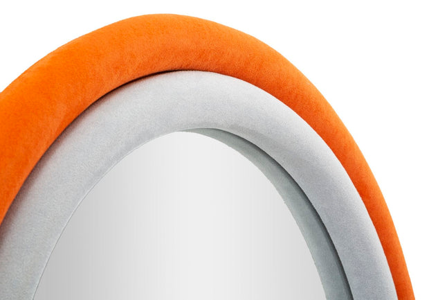 Specchio Da Muro Antony Velluto Arancio/Mix cm 60x4x90 (Misura Spec.cm44,5x74,5) (3)