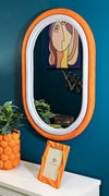 Specchio Da Muro Antony Velluto Arancio/Mix cm 60x4x90 (Misura Spec.cm44,5x74,5) (4)