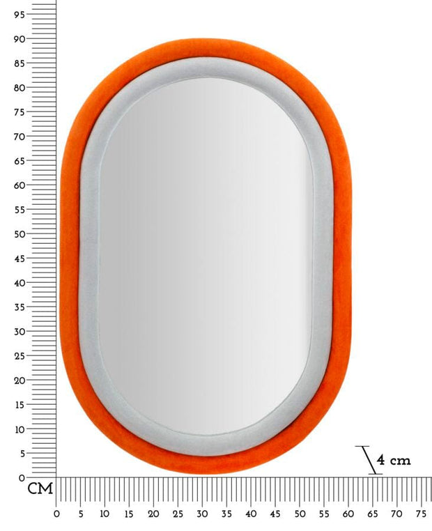 Specchio Da Muro Antony Velluto Arancio/Mix cm 60x4x90 (Misura Spec.cm44,5x74,5) (5)