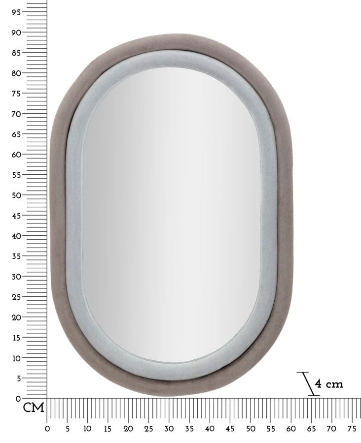 Specchio Da Muro Antony Velluto Grigio/Mix cm 60x4x90 (Misura Spec. cm44,5x74,5) (5)