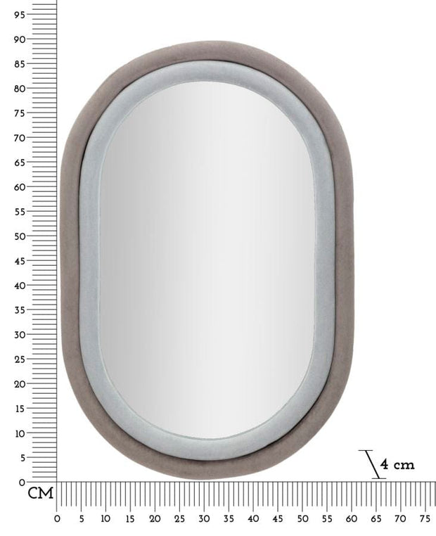Specchio Da Muro Antony Velluto Grigio/Mix cm 60x4x90 (Misura Spec. cm44,5x74,5) (5)
