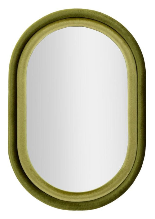 Specchio Da Muro Antony Velluto Verde cm 60x4x90 (Misura Spec. cm 44,5x74,5)