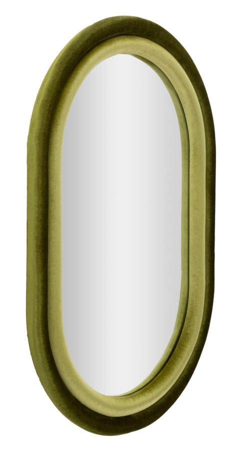 Specchio Da Muro Antony Velluto Verde cm 60x4x90 (Misura Spec. cm 44,5x74,5) (1)