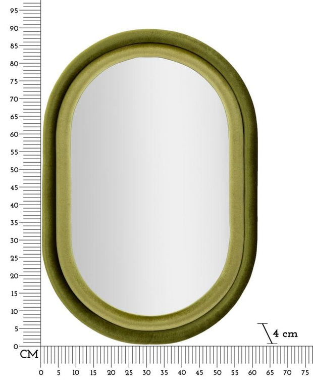 Specchio Da Muro Antony Velluto Verde cm 60x4x90 (Misura Spec. cm 44,5x74,5) (5)