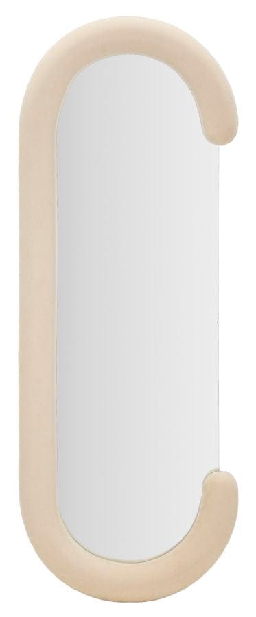 Specchio Da Muro Chantal Velluto Crema cm 60x7x160 (Misura Specchio cm 45x140)