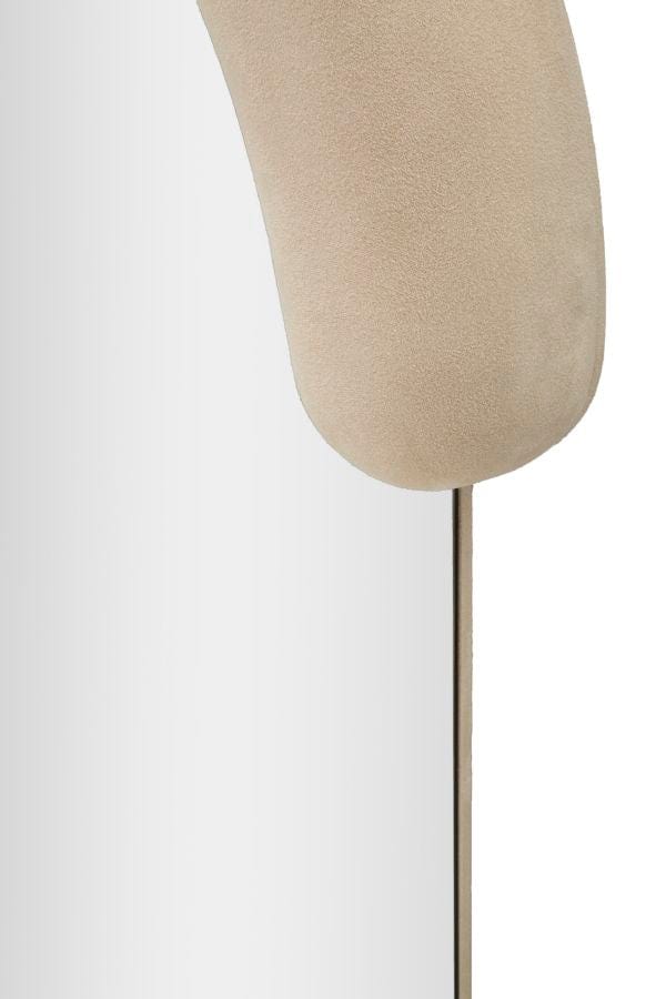 Specchio Da Muro Chantal Velluto Crema cm 60x7x160 (Misura Specchio cm 45x140) (3)