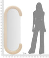 Specchio Da Muro Chantal Velluto Crema cm 60x7x160 (Misura Specchio cm 45x140) (5)