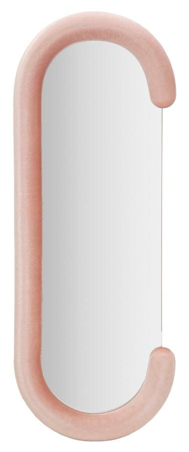 Specchio Da Muro Chantal Velluto Rosa cm 60x7x160 (Misura Specchio cm 45x140)