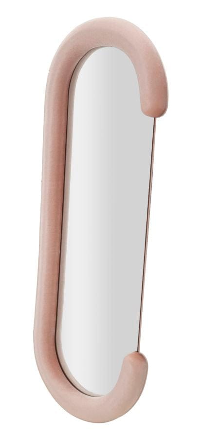 Specchio Da Muro Chantal Velluto Rosa cm 60x7x160 (Misura Specchio cm 45x140) (1)