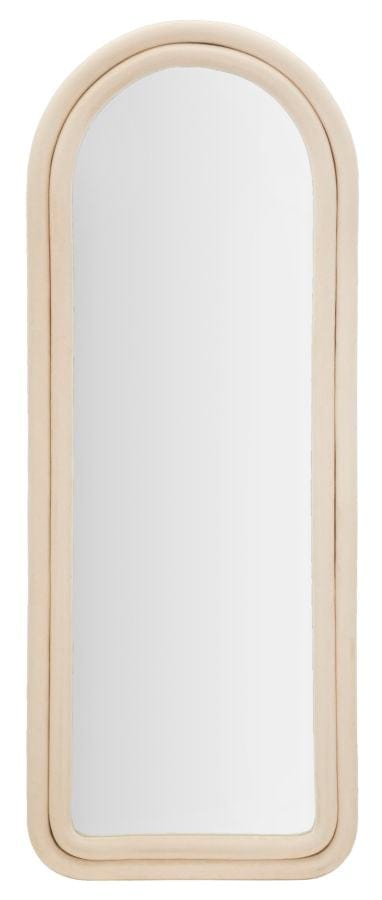 Specchio Da Muro Cloe Velluto Crema cm 60x4x160 (Misura Specchio cm 45x145)