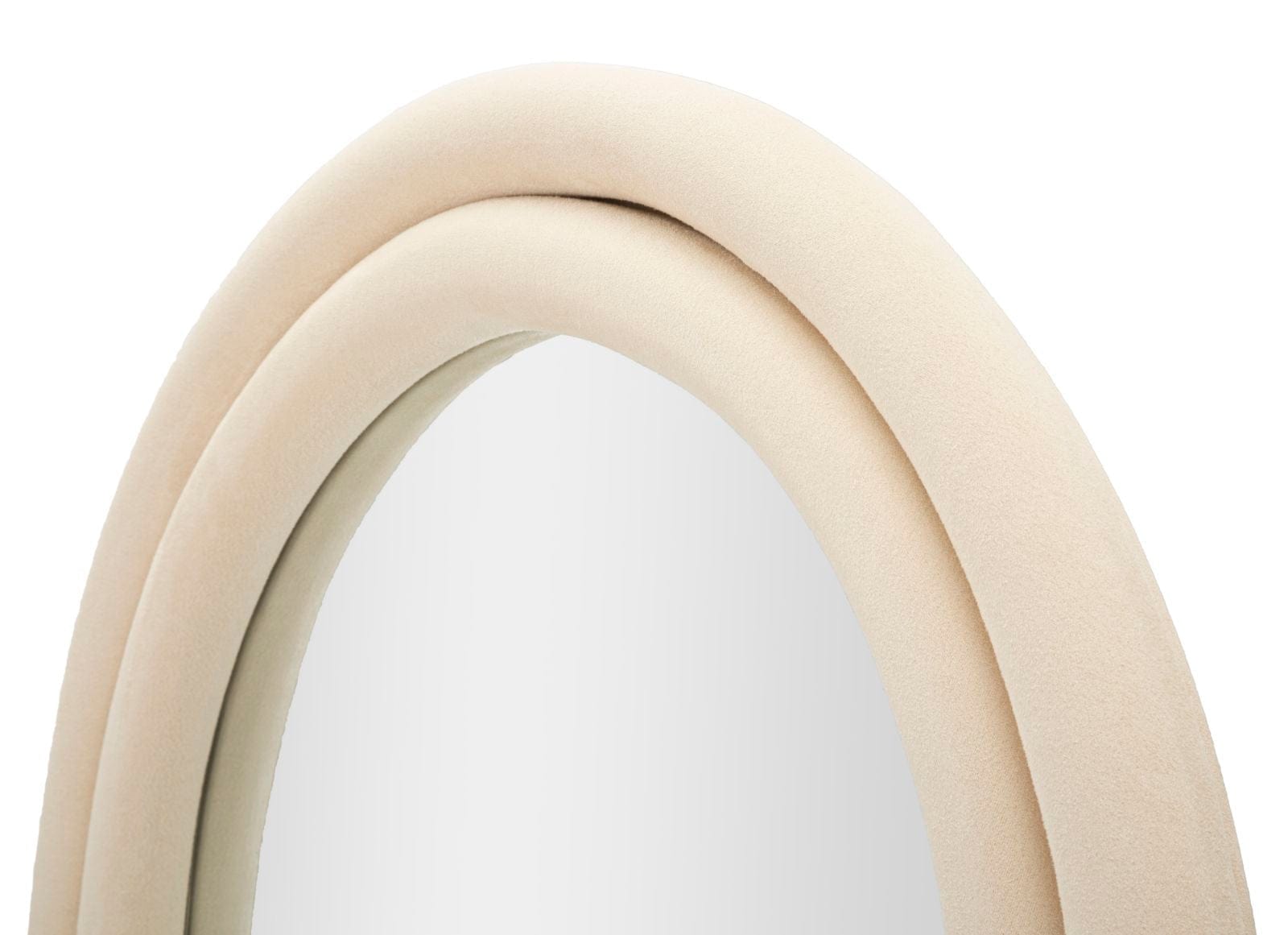 Specchio Da Muro Cloe Velluto Crema cm 60x4x160 (Misura Specchio cm 45x145) (3)