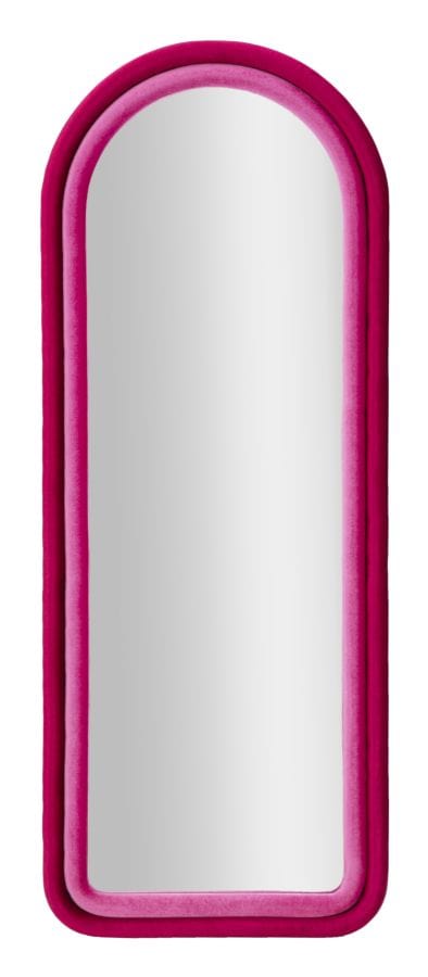 Specchio Da Muro Cloe Velluto Fucsia cm 60x4x160 (Misura Specchio cm 45x145)