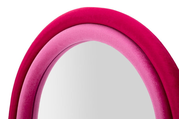 Specchio Da Muro Cloe Velluto Fucsia cm 60x4x160 (Misura Specchio cm 45x145) (2)