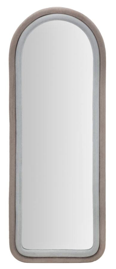 Specchio Da Muro Cloe Velluto Grigio cm 60x4x160 (Misura Specchio cm 45x145)