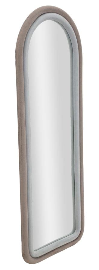 Specchio Da Muro Cloe Velluto Grigio cm 60x4x160 (Misura Specchio cm 45x145) (1)